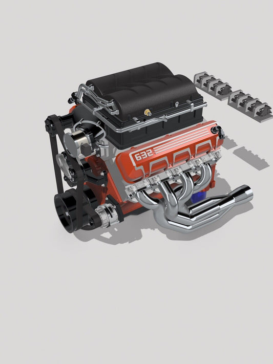 1/24 1/25 Magnuson Supercharged Chevy ZZ632 Engine
